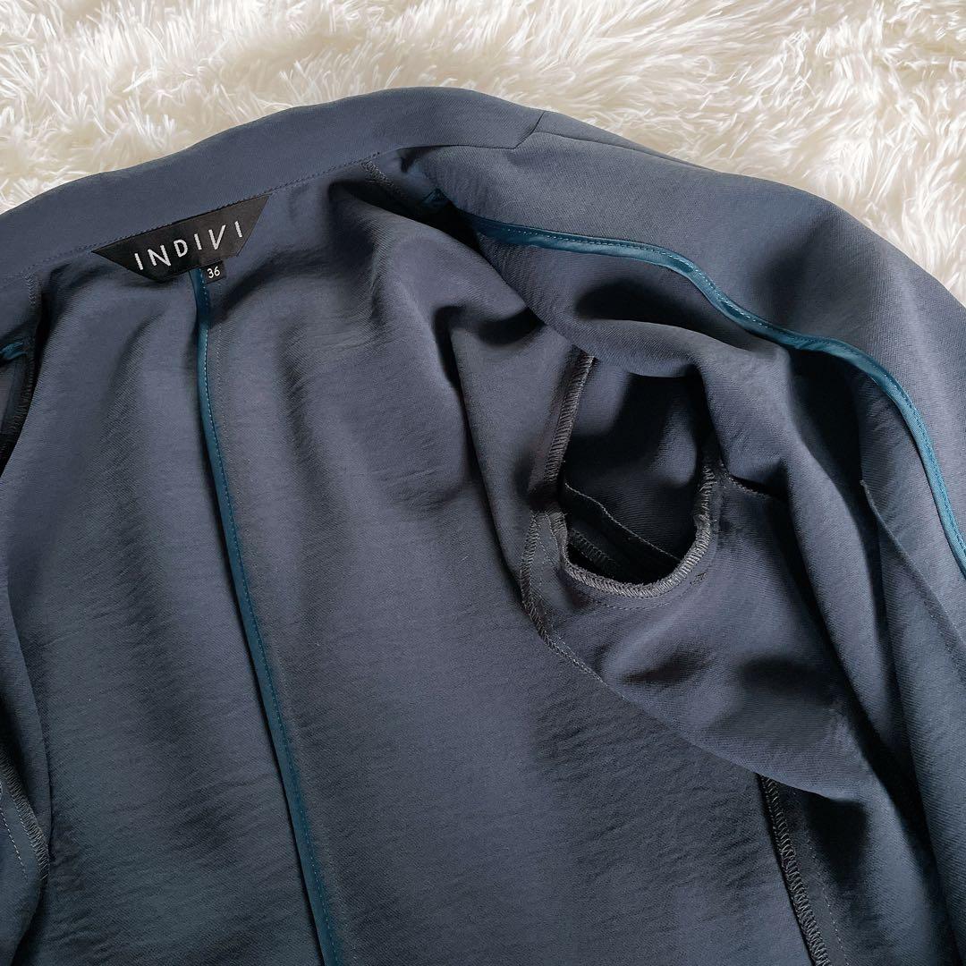 美品✨【インディヴィ】ダブルテーラードジャケットパンツセットアップダークグリーン