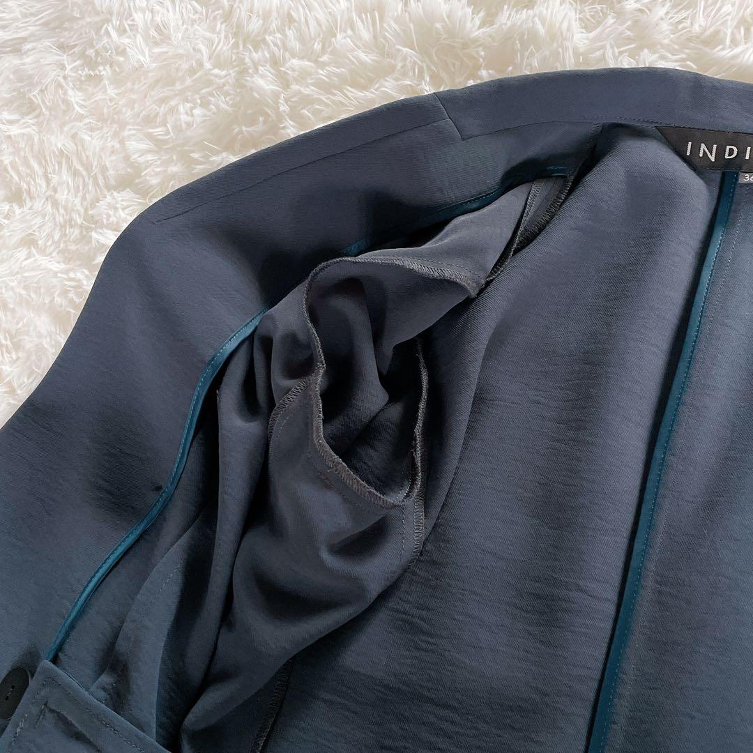 美品✨【インディヴィ】ダブルテーラードジャケットパンツセットアップダークグリーン