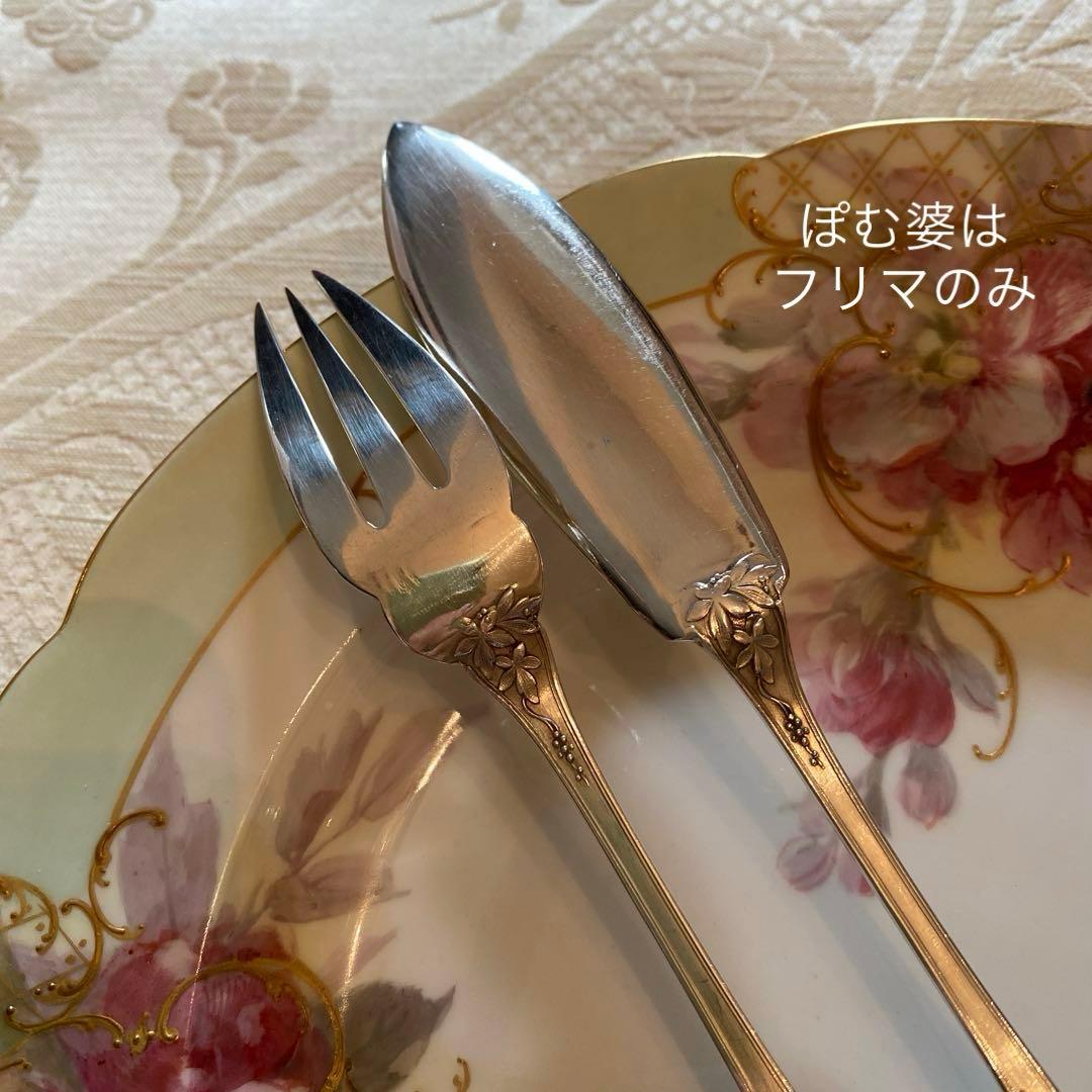 【フランス／E.Lefebvre】純銀／フィッシュナイフ＆フォーク 10セット