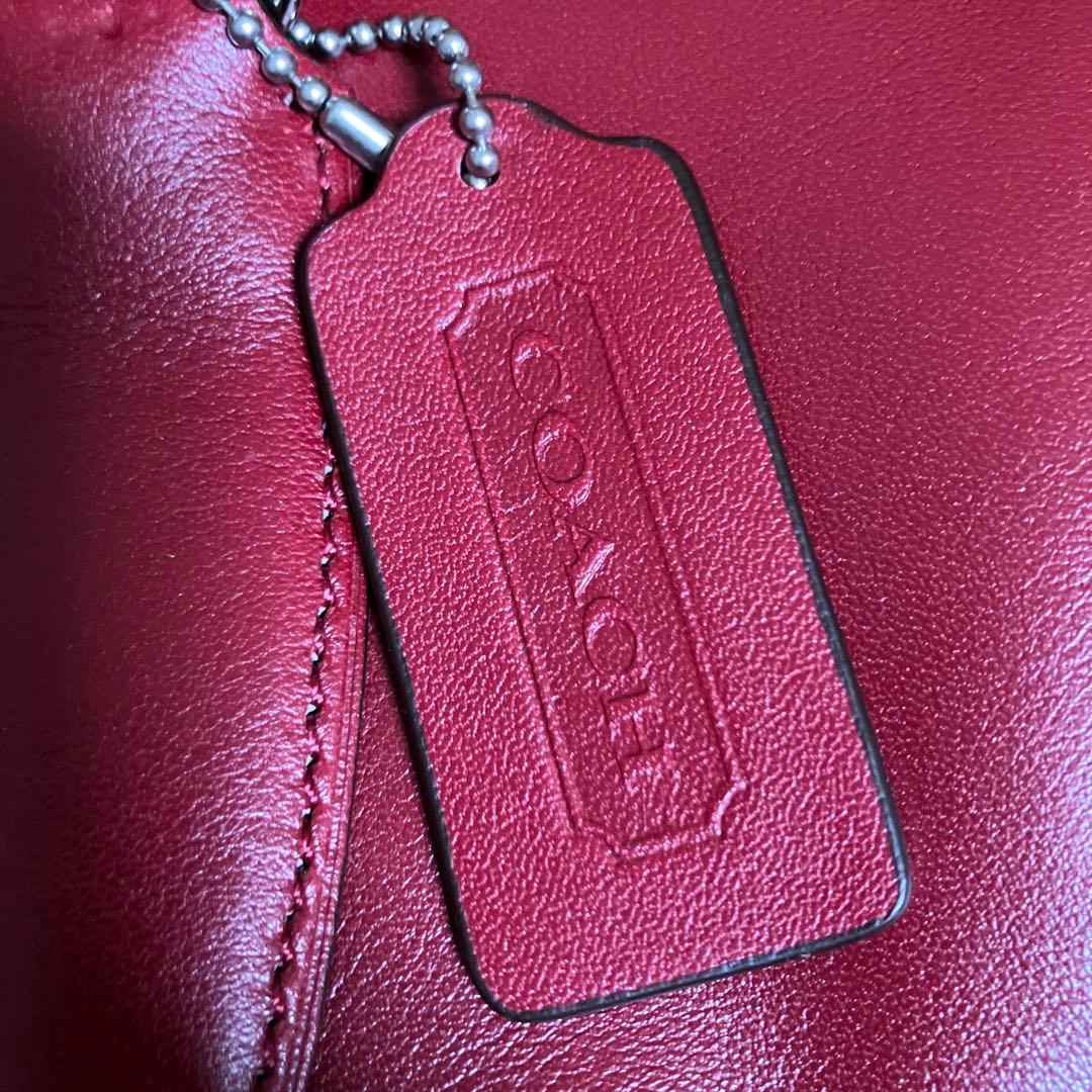 美品　COACH レッド トートバッグ