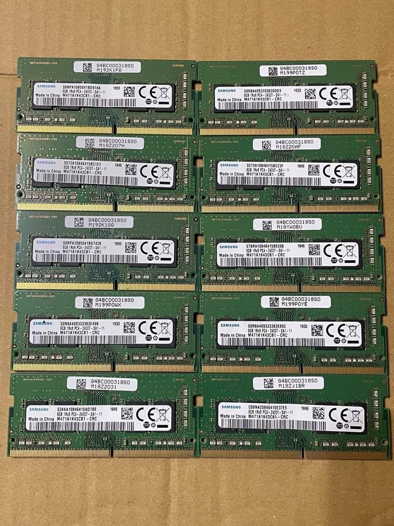 メモリー Samsung 8GB 1RX8 PC4-2400T-SA1-11 X 30
