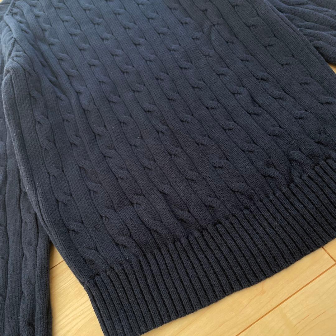 POLO RALPH LAUREN ポロ M ネイビー ケーブルニットセーター