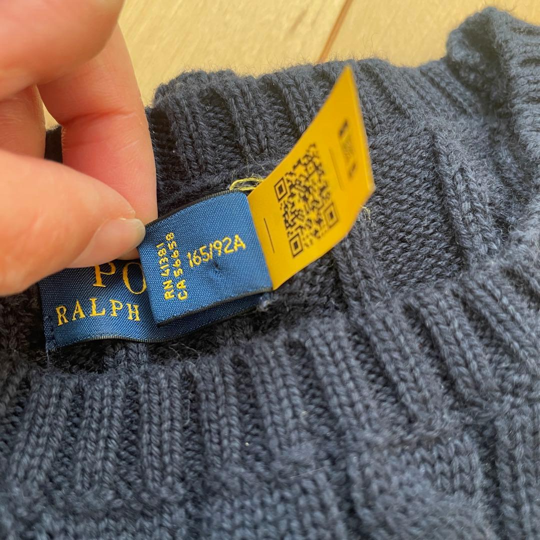 POLO RALPH LAUREN ポロ M ネイビー ケーブルニットセーター