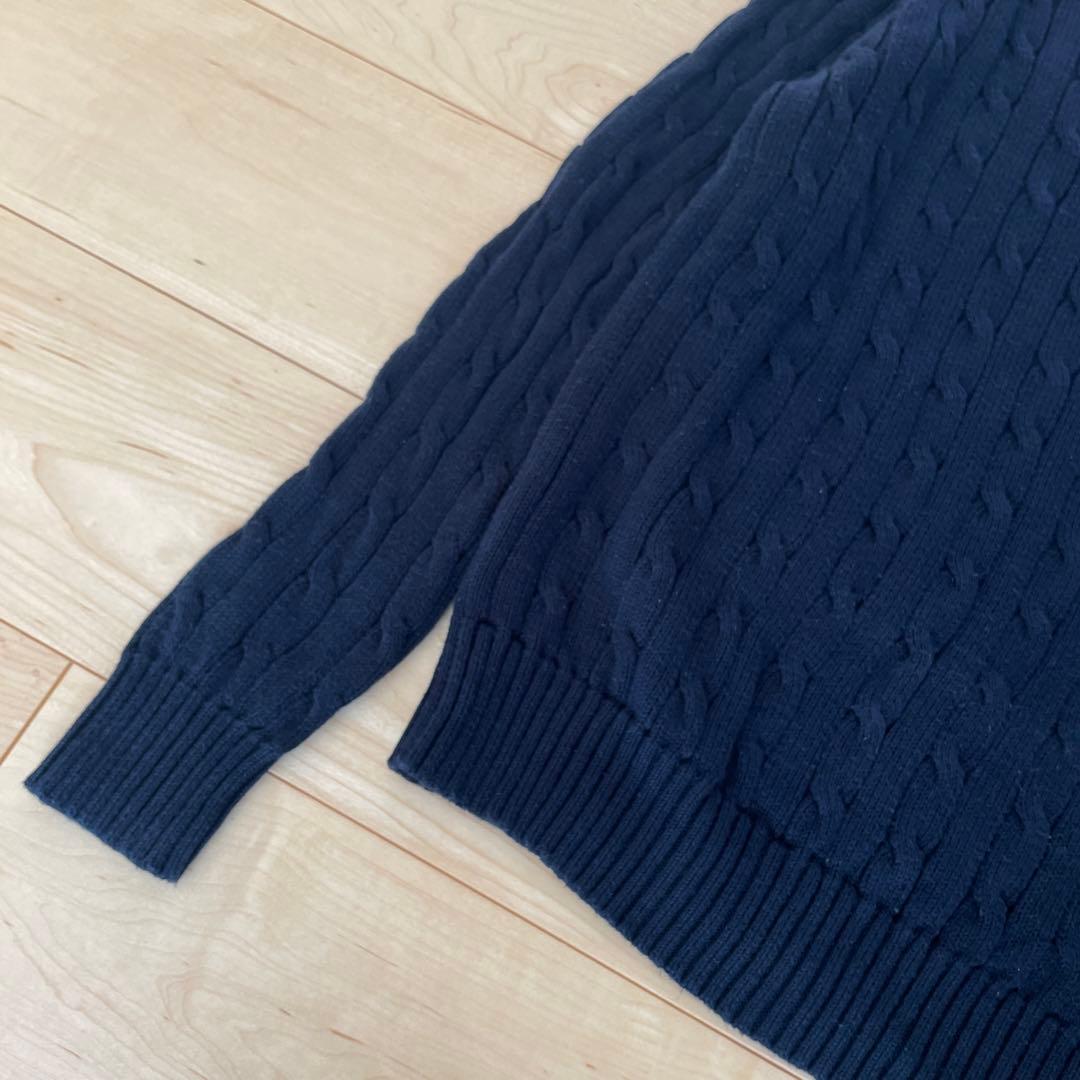 POLO RALPH LAUREN ポロ M ネイビー ケーブルニットセーター