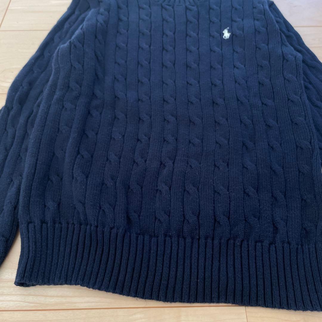 POLO RALPH LAUREN ポロ M ネイビー ケーブルニットセーター