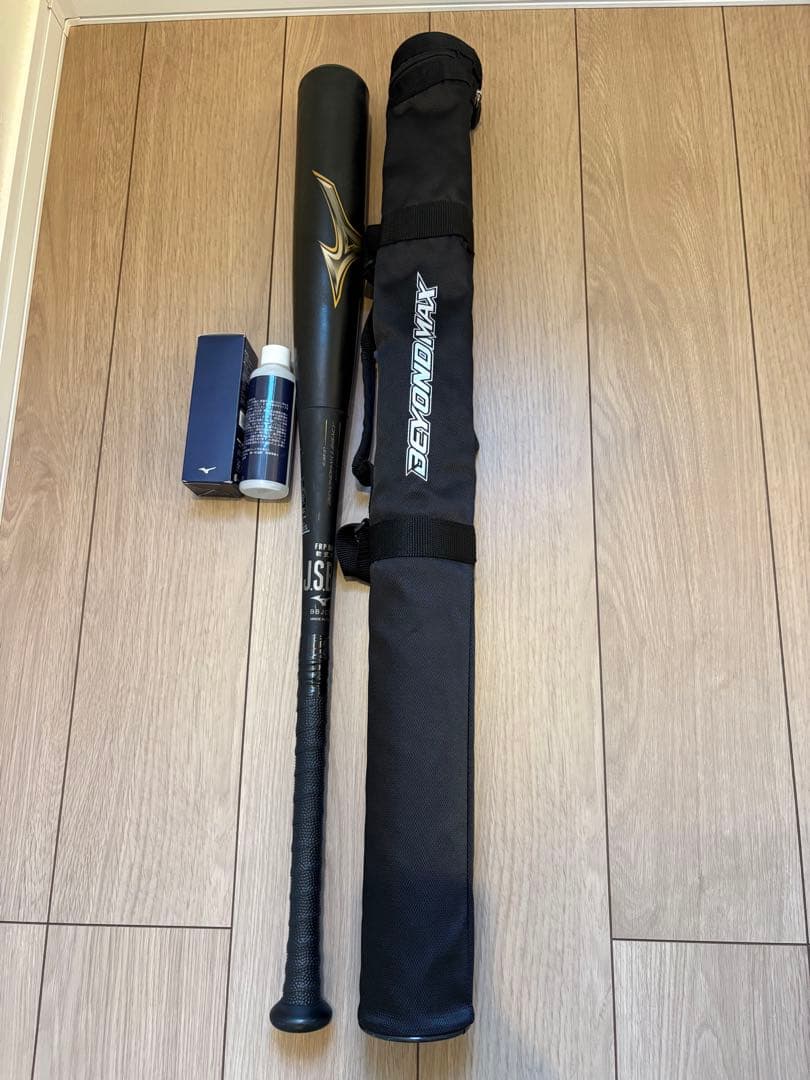 ミズノ 軟式用バット ブラック バットケース&バットクリーナー付き