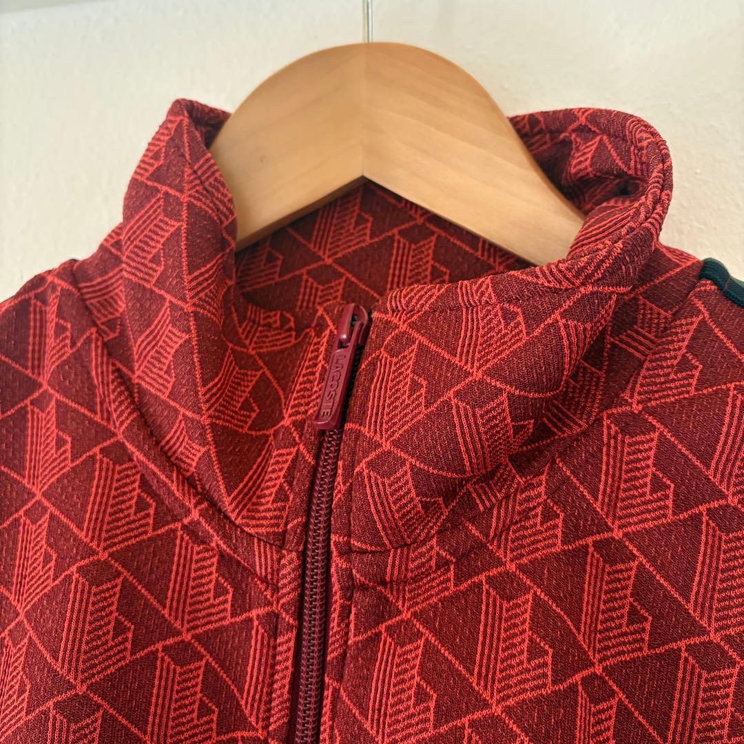 ラコステ　LACOSTE モノグラムジャカードトラックジャケット　M 赤