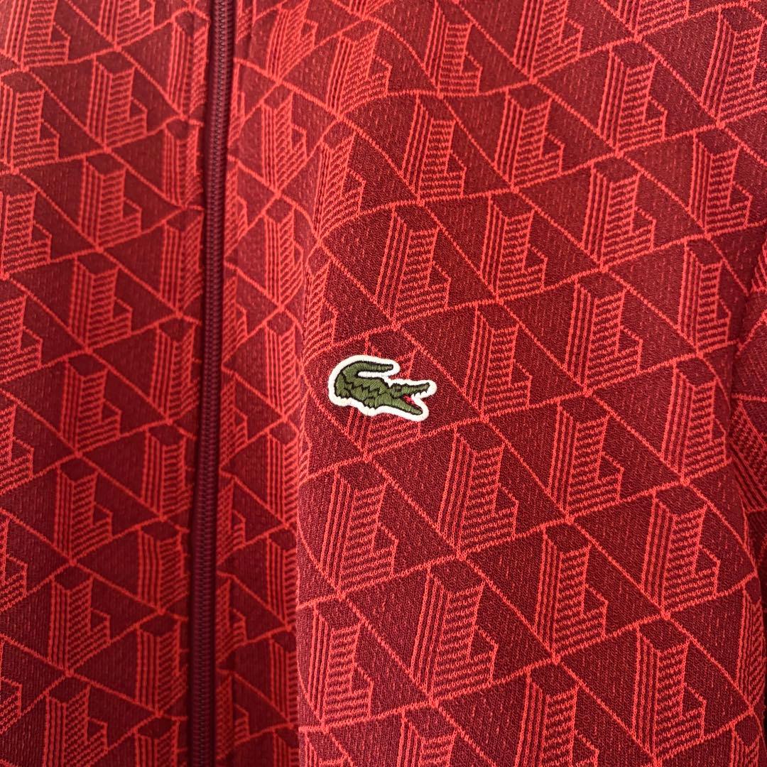 ラコステ　LACOSTE モノグラムジャカードトラックジャケット　M 赤