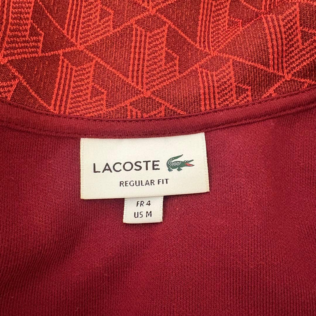ラコステ　LACOSTE モノグラムジャカードトラックジャケット　M 赤