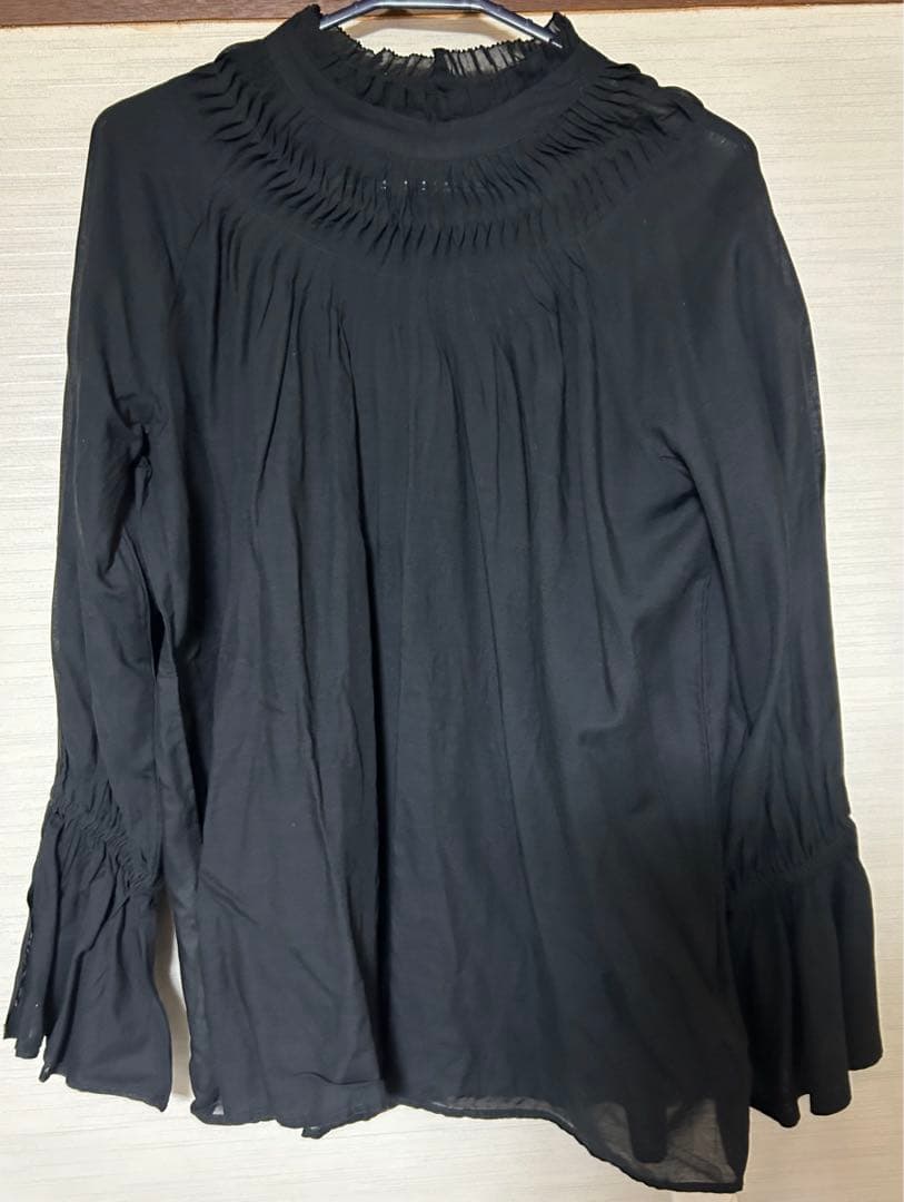 【タグ付】スピックアンドスパン　コットンボイルタックフリルブラウス