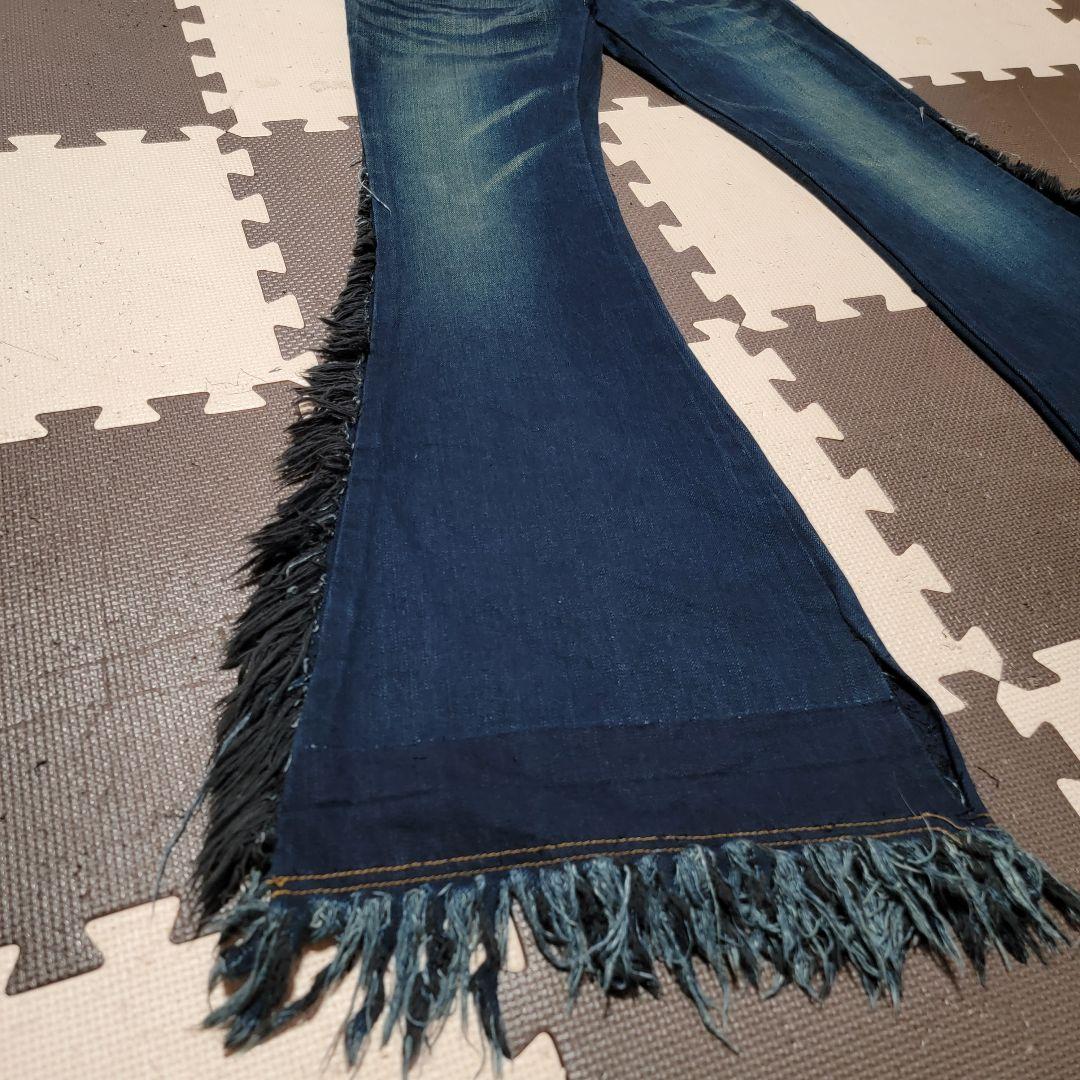 ルグランブルー フリンジ フレア デニム 27