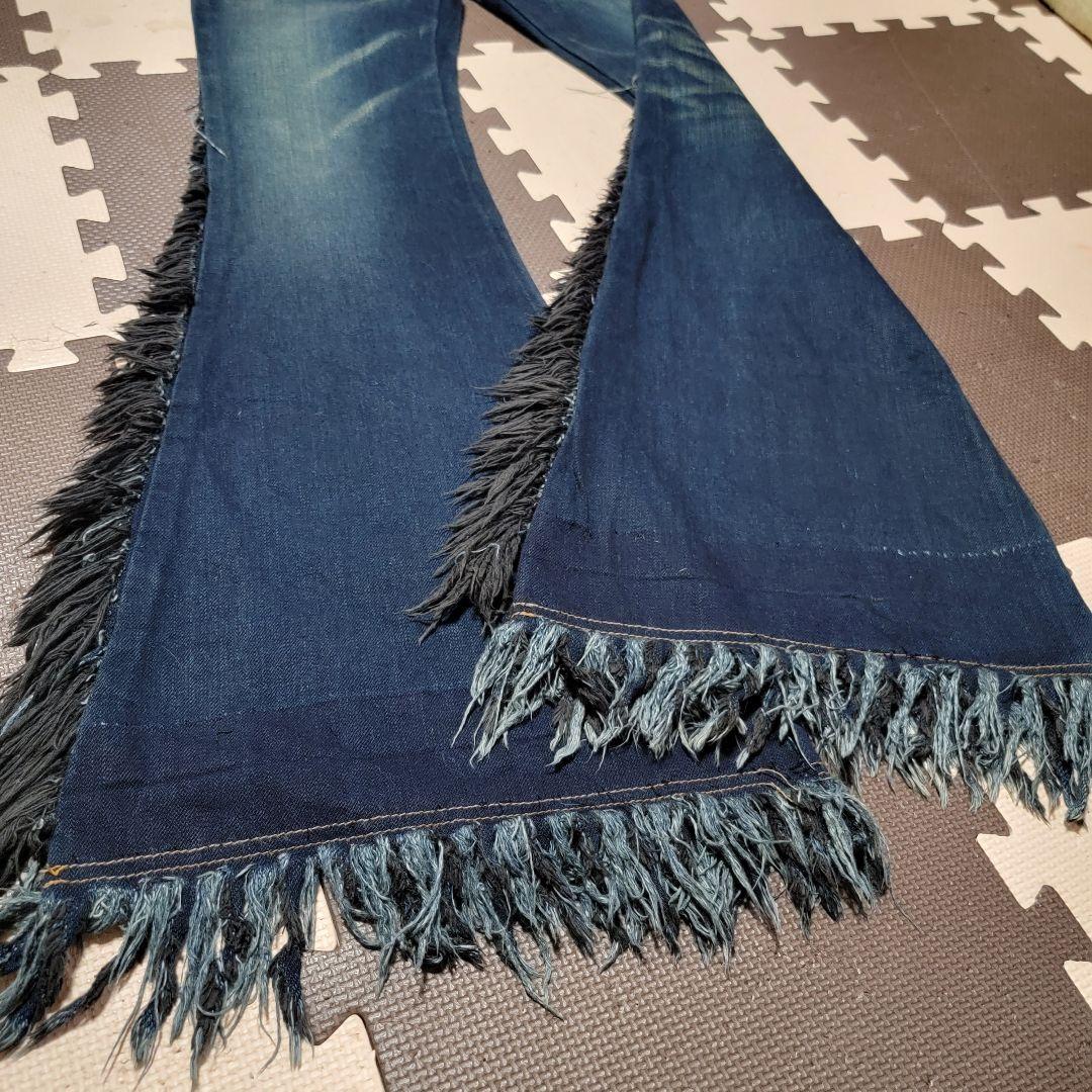 ルグランブルー フリンジ フレア デニム 27