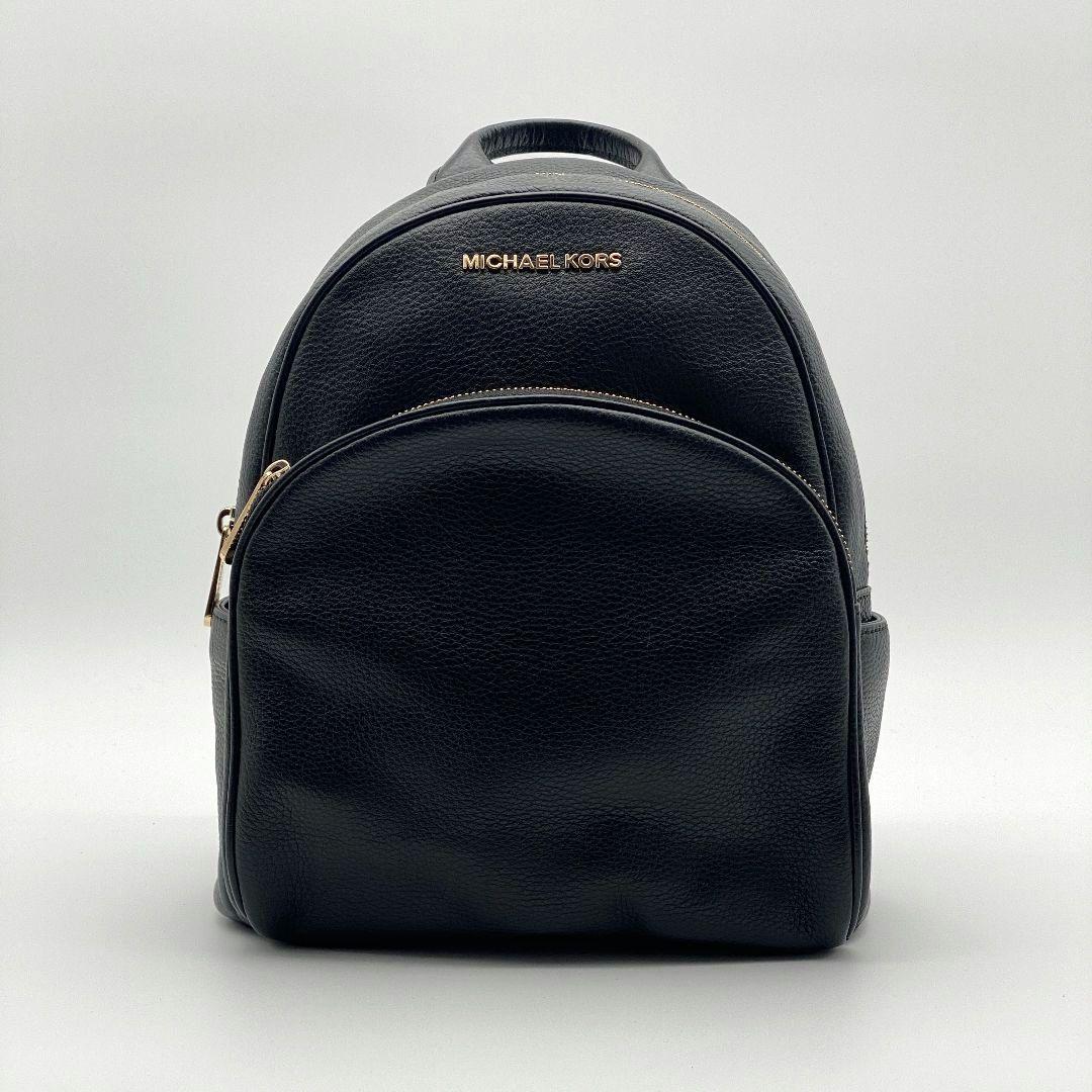 未使用級 マイケルコース アビー リュック バックパック レザー 黒 ロゴ金具