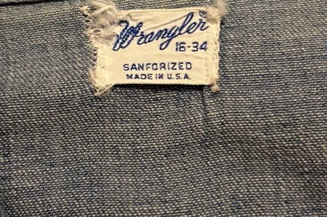 美色 60s ラングラー 縦落ち ウエスタン デニム シャツ wrangler
