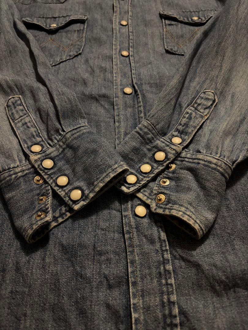 美色 60s ラングラー 縦落ち ウエスタン デニム シャツ wrangler