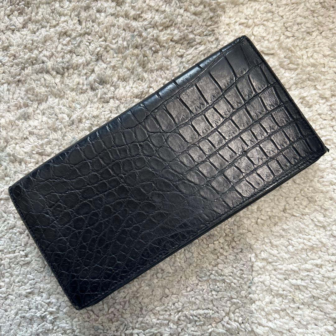 Brioniブリオーニ カードケース 長財布 ブラック クロコ