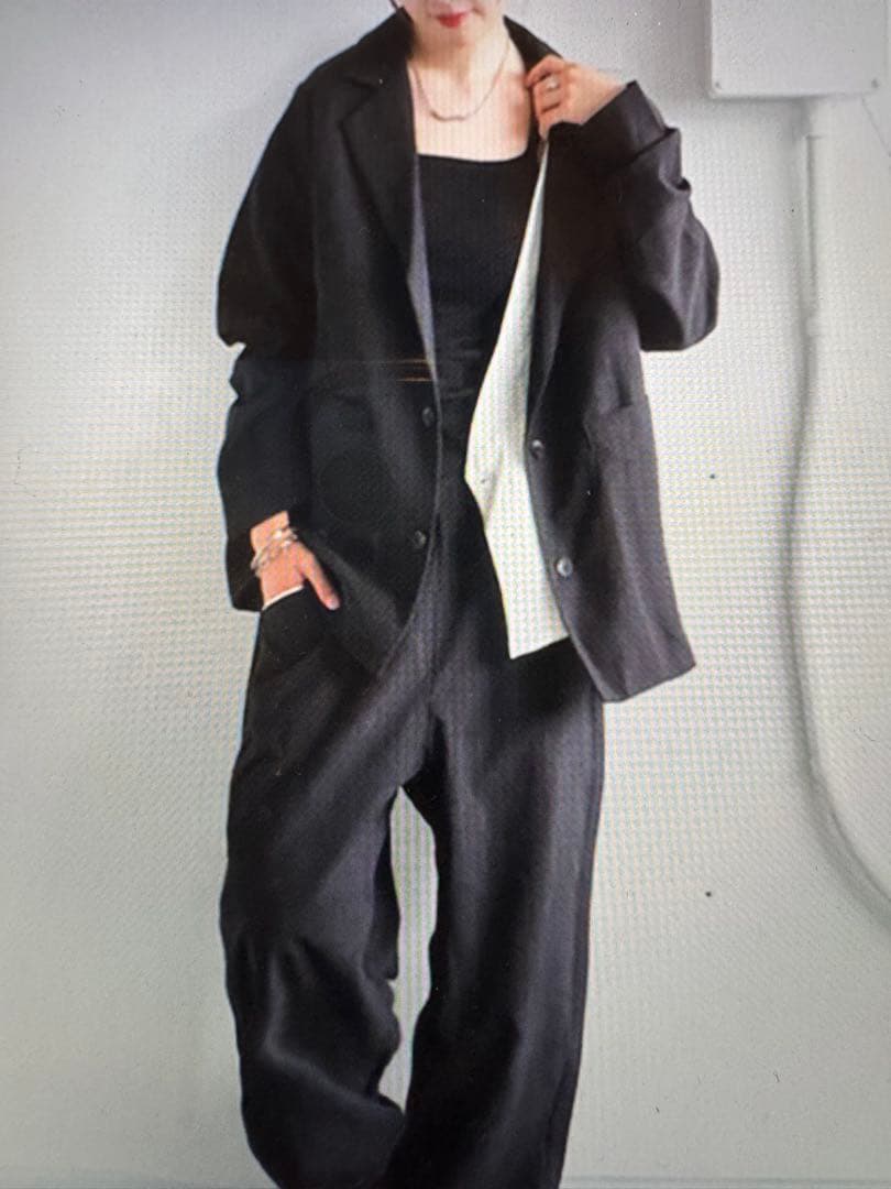 2025AW新作！【アンティカ］配色ベスト風リネンジャケット　新品未使用