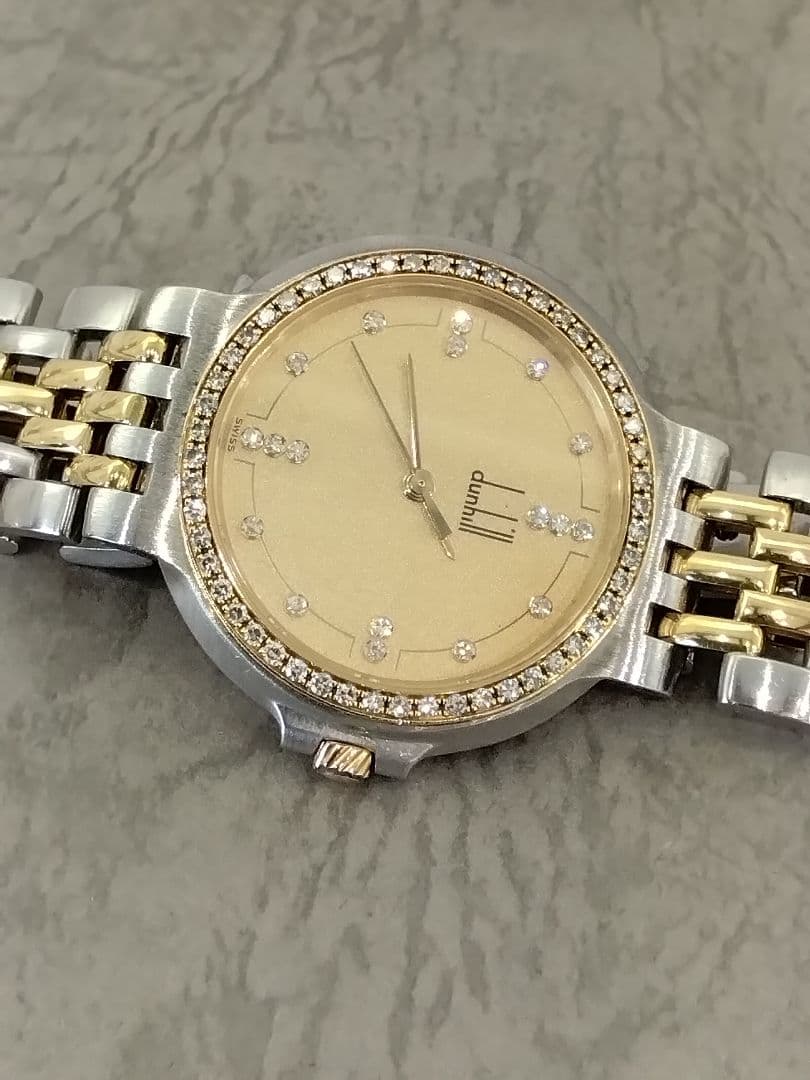 dunhill　Elite　K18/SSダイヤモンド腕時計　　中古品