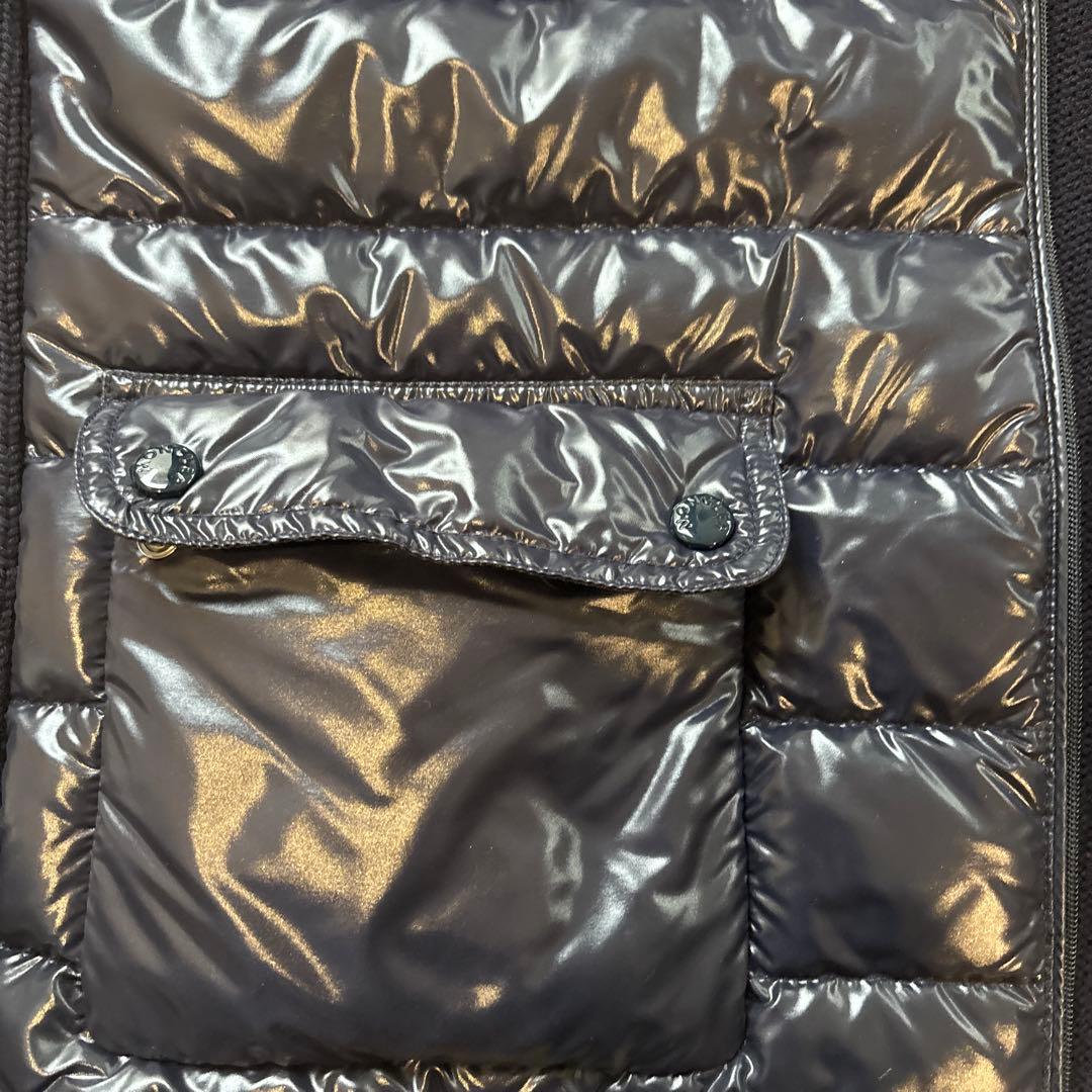 MONCLER　モンクレール　ニット切り替えダウンジャケット　ネイビーSサイズ