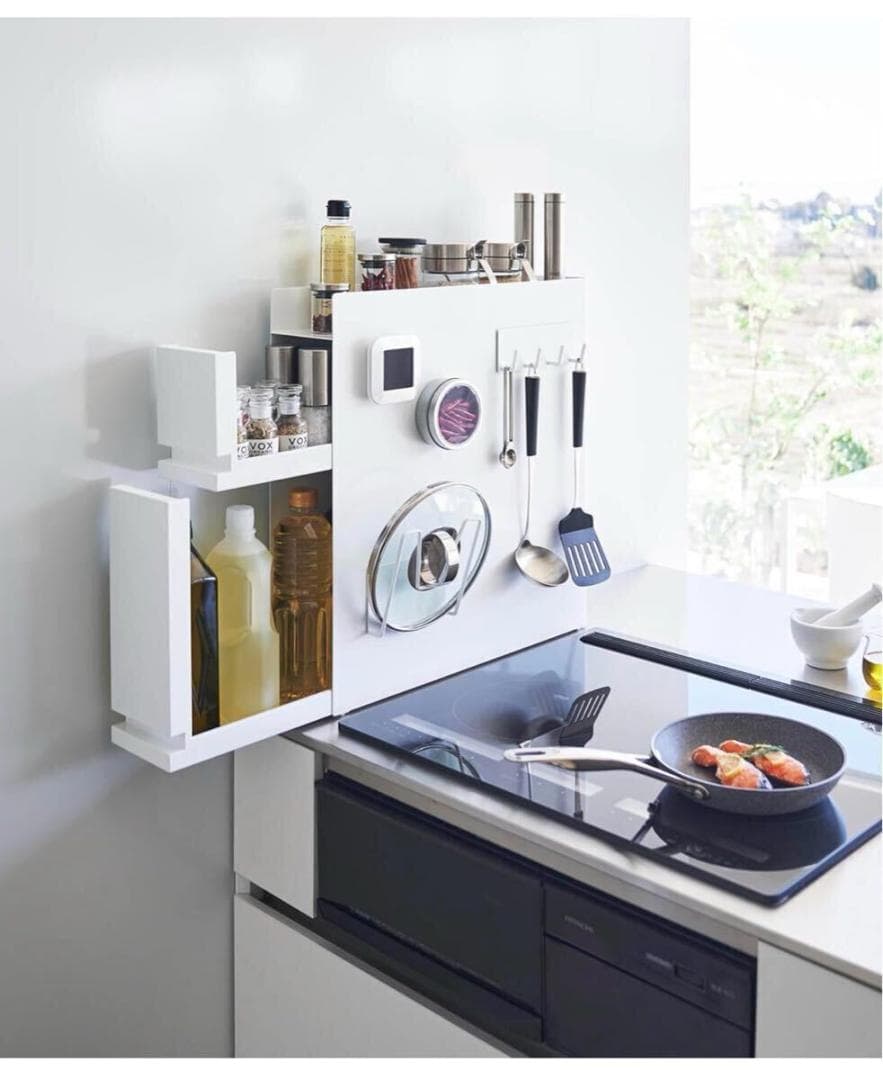 山崎実業 隠せる 調味料ラック 2段 ホワイト タワー tower