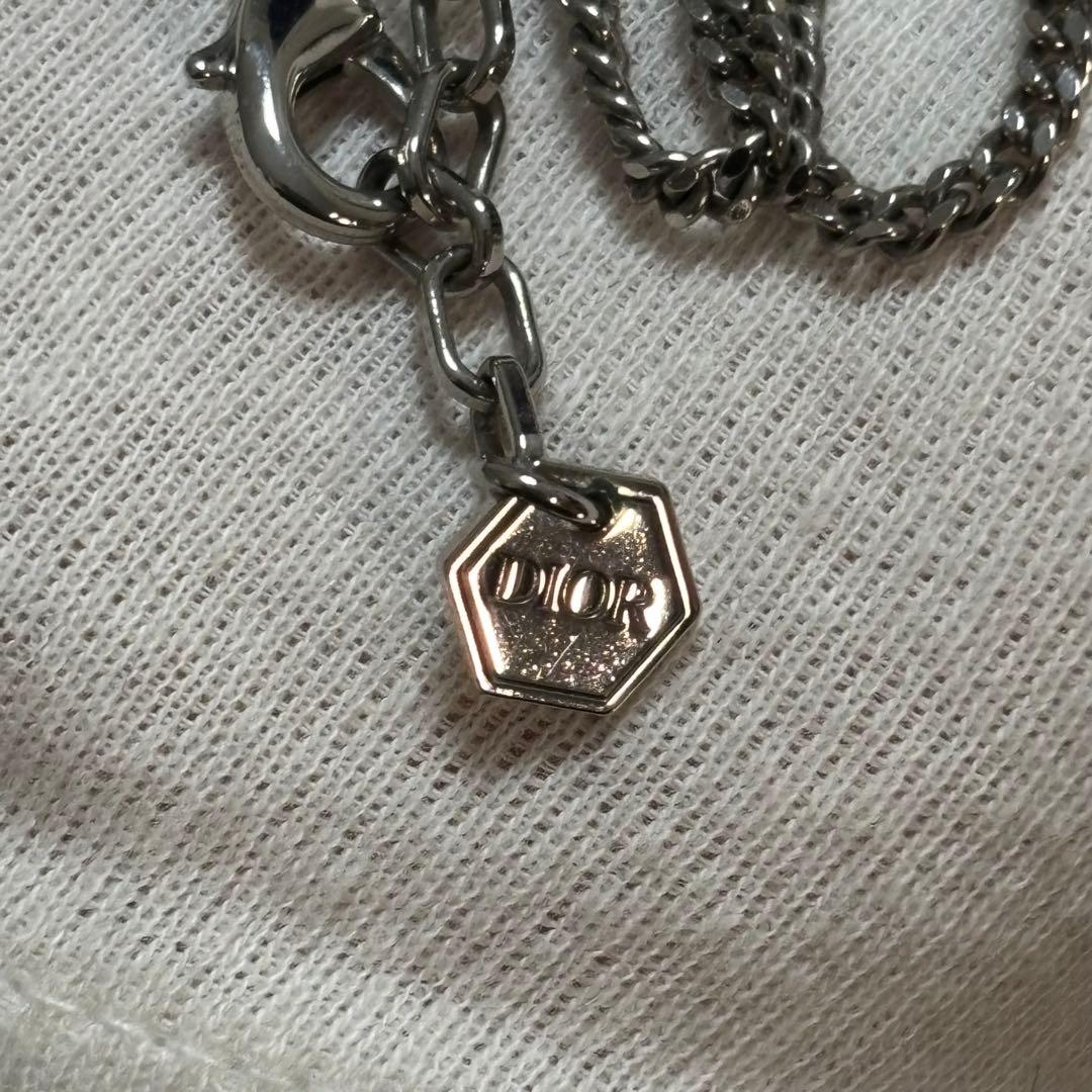 ［美品］ディオール　オブリーク　ペンダントネックレス　クリスタル　喜平