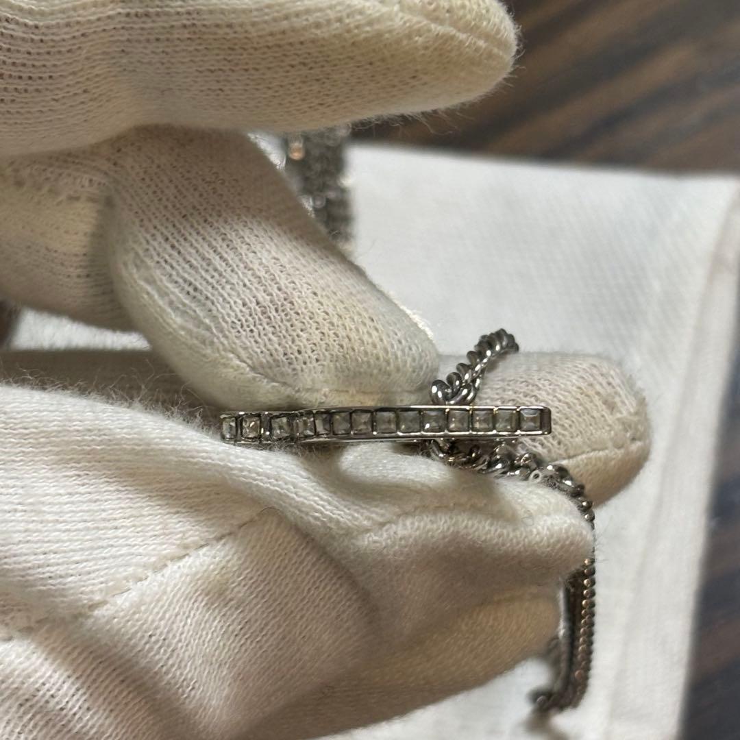 ［美品］ディオール　オブリーク　ペンダントネックレス　クリスタル　喜平