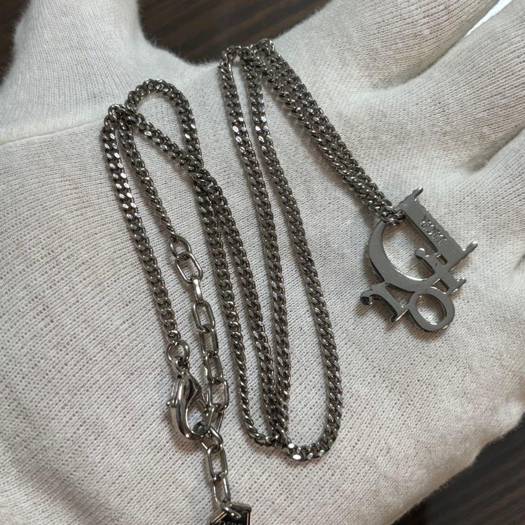 ［美品］ディオール　オブリーク　ペンダントネックレス　クリスタル　喜平