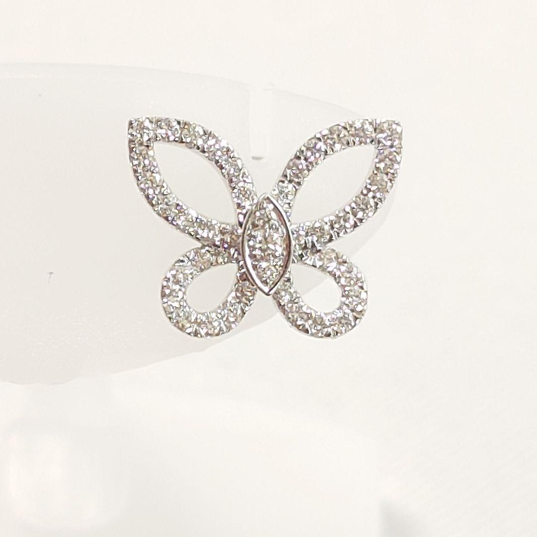 【磨き済】グラフ ミニ バタフライ シルエット ダイヤ ピアス 片耳用 7079