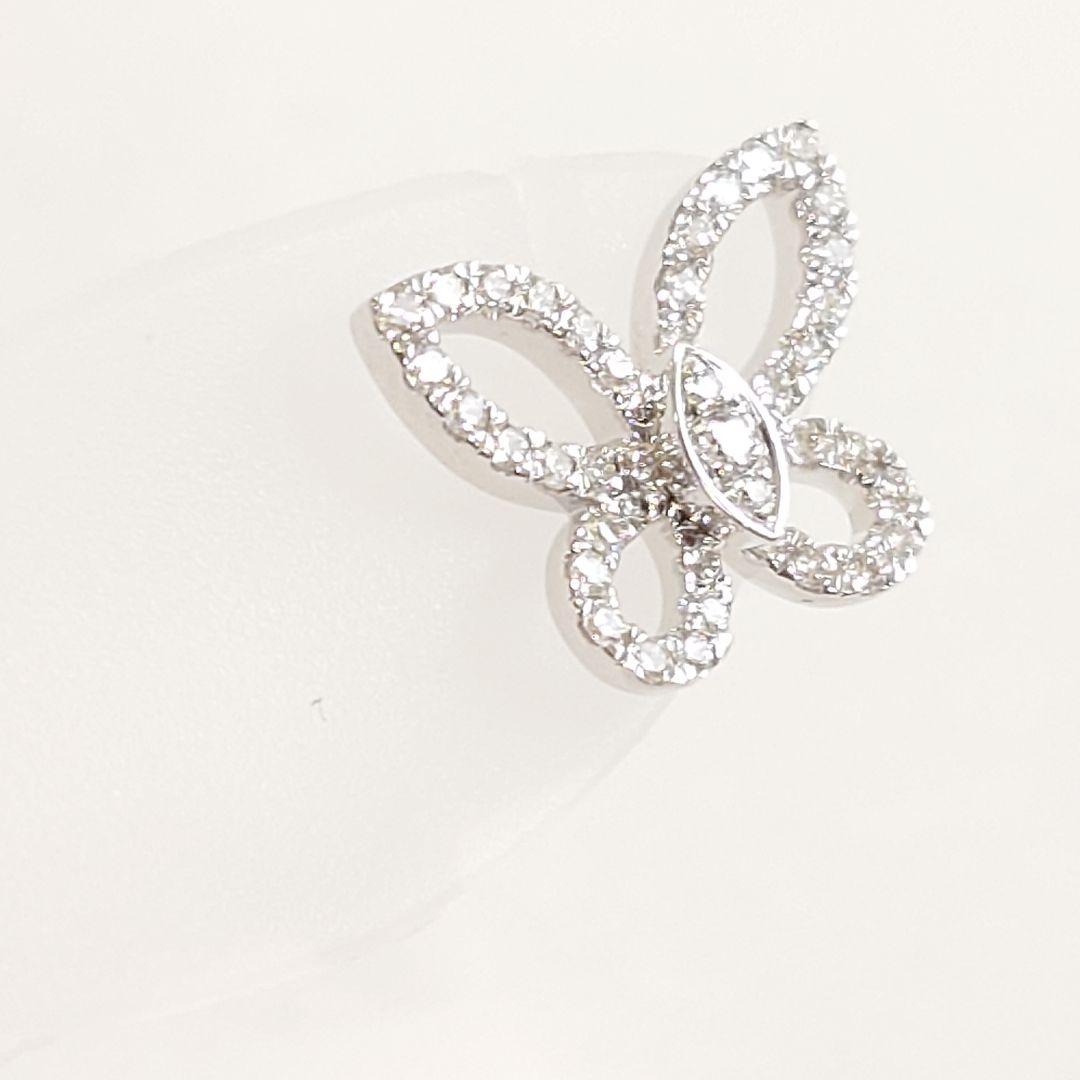 【磨き済】グラフ ミニ バタフライ シルエット ダイヤ ピアス 片耳用 7079