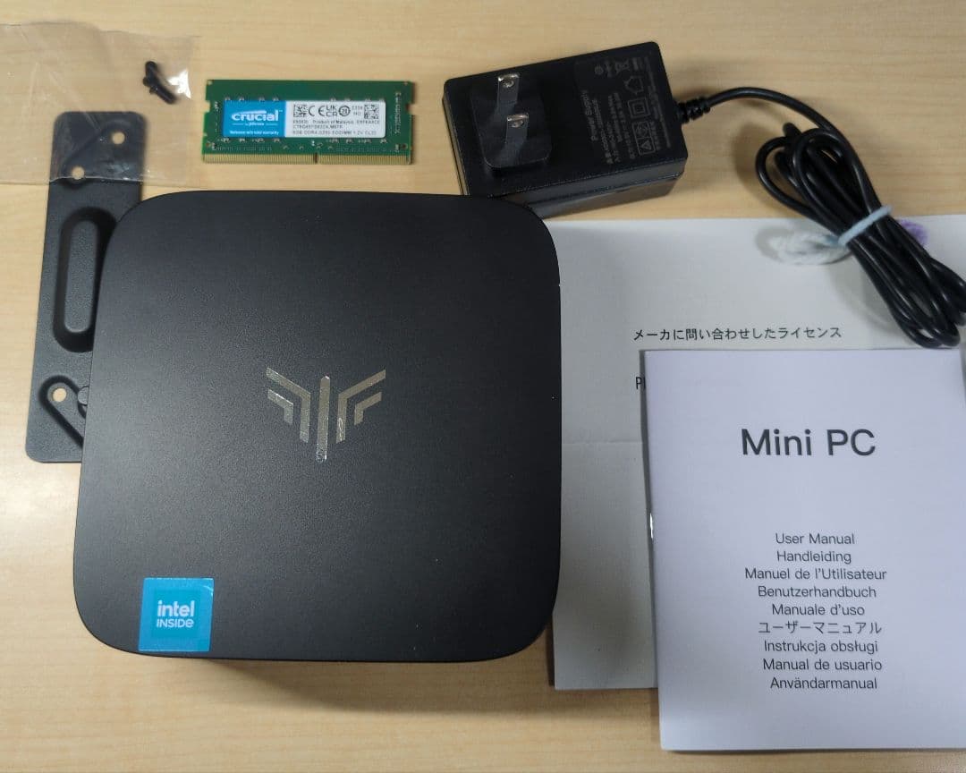 MiniPC 16GBにアップ済 N97 256GB NiPoGi