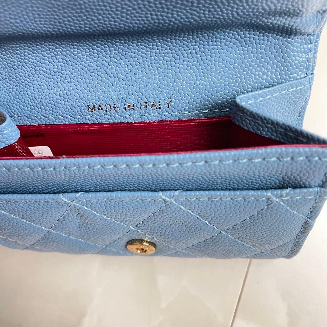 財布　キャビアスキン　ブルー