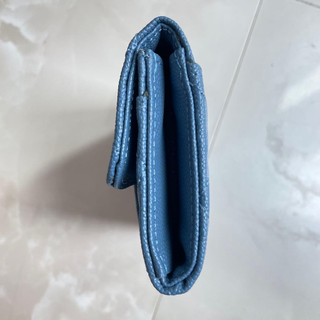 財布　キャビアスキン　ブルー