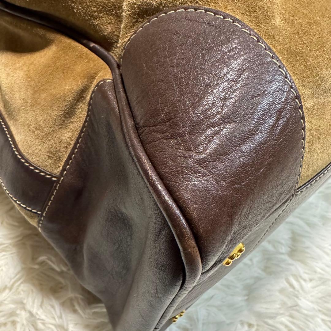 LOEWE ボストンバッグ　ショルダー　スエード　レザー　カラー(ブラウン)