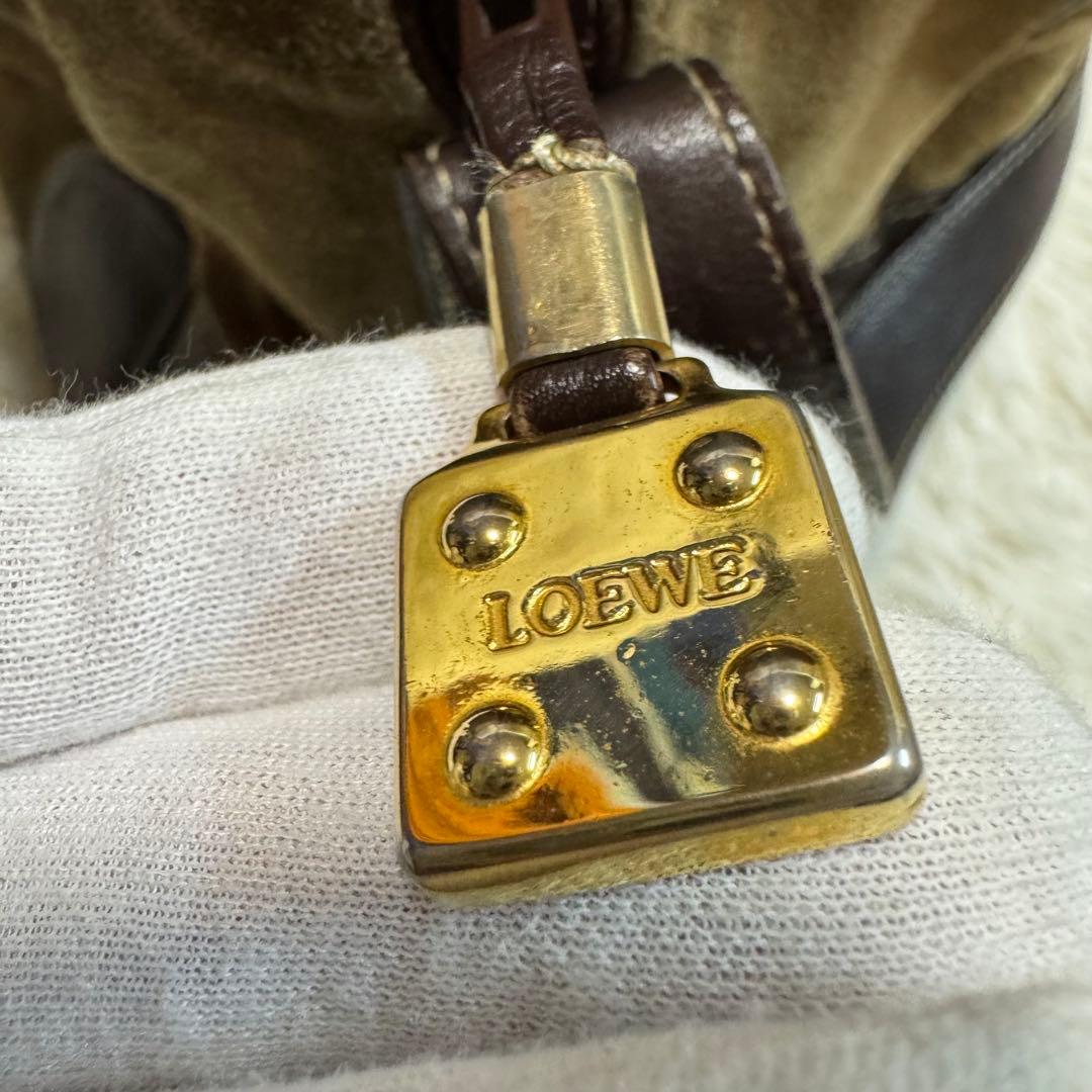 LOEWE ボストンバッグ　ショルダー　スエード　レザー　カラー(ブラウン)