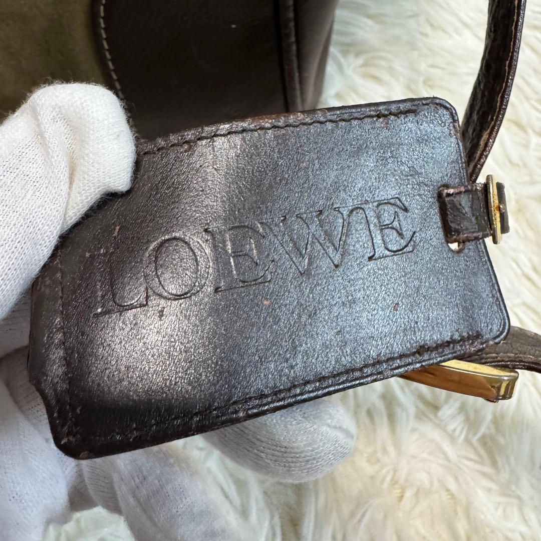 LOEWE ボストンバッグ　ショルダー　スエード　レザー　カラー(ブラウン)