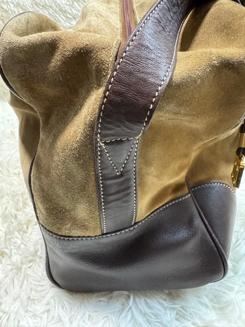 LOEWE ボストンバッグ　ショルダー　スエード　レザー　カラー(ブラウン)