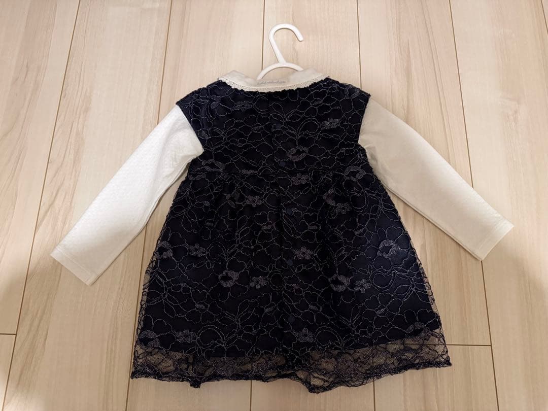 bebe ラメコードレースワンピース 80cm 90cm