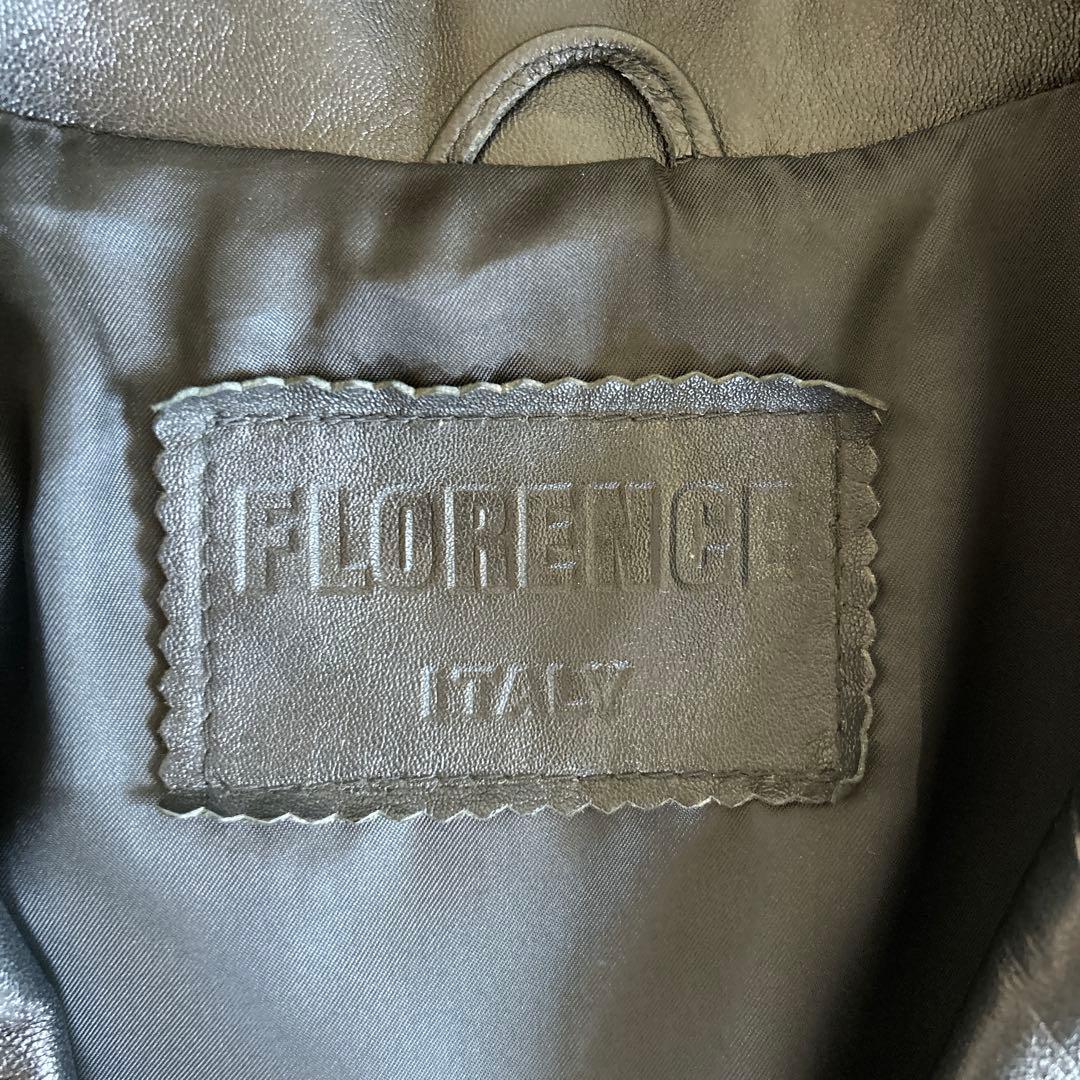 最終値下げ　イタリア製　ブラックレザージャケット ダブル　フィレンツェ　本革