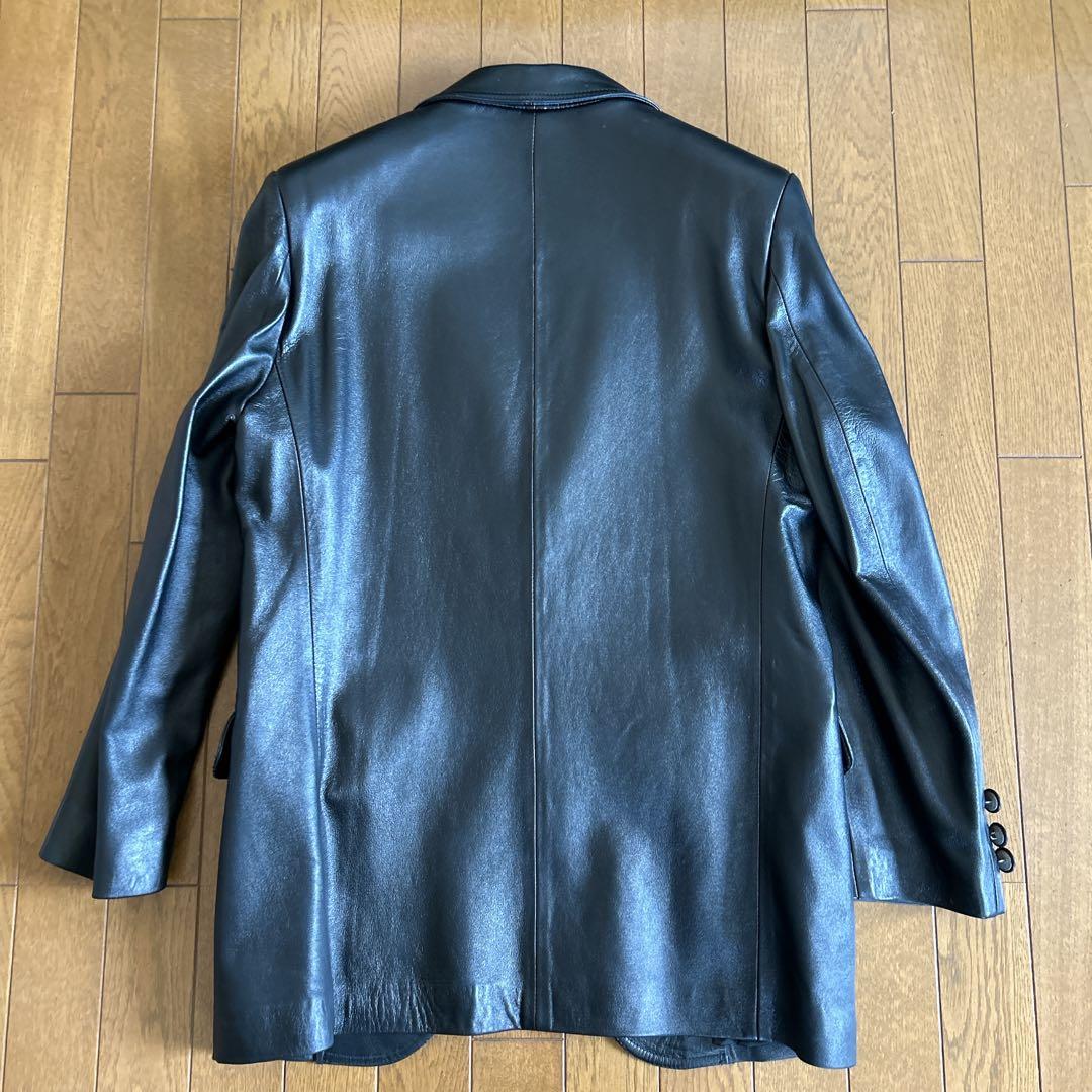 最終値下げ　イタリア製　ブラックレザージャケット ダブル　フィレンツェ　本革