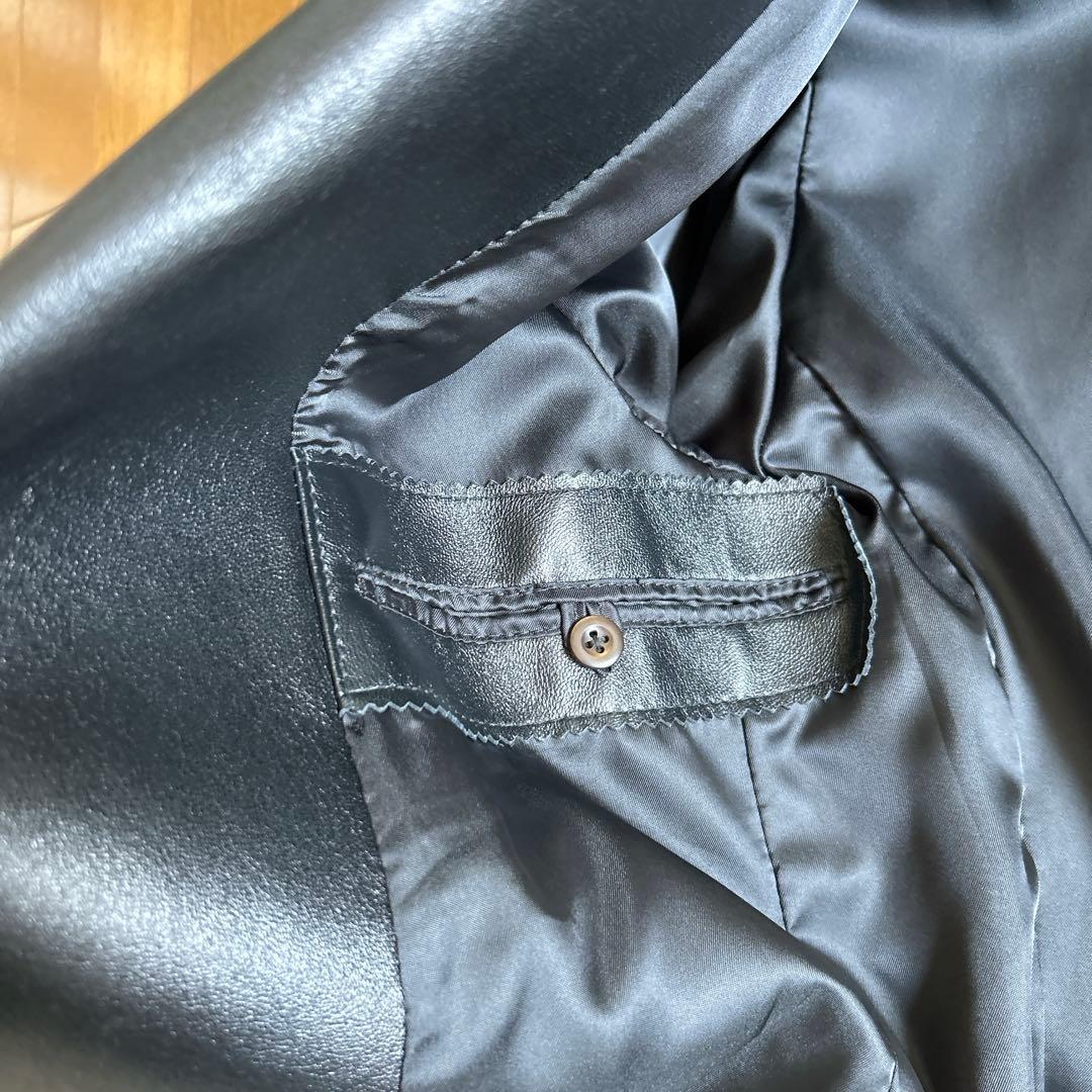 最終値下げ　イタリア製　ブラックレザージャケット ダブル　フィレンツェ　本革