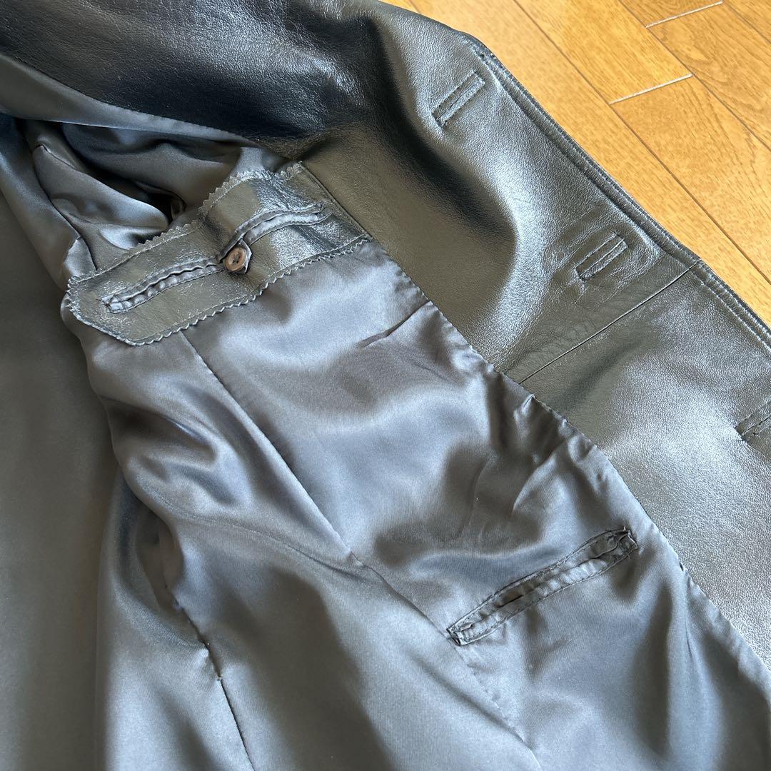 最終値下げ　イタリア製　ブラックレザージャケット ダブル　フィレンツェ　本革