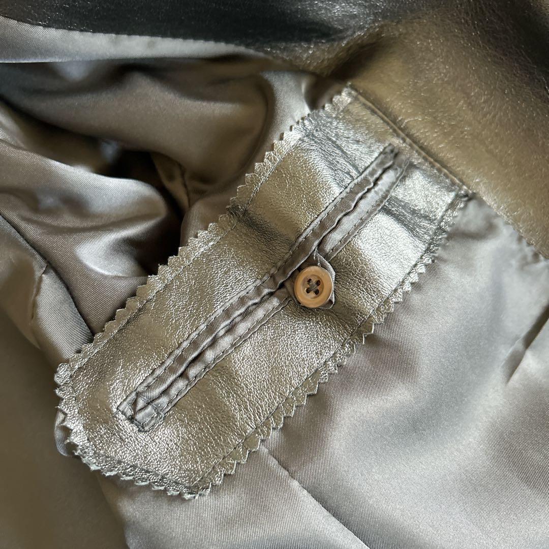 最終値下げ　イタリア製　ブラックレザージャケット ダブル　フィレンツェ　本革