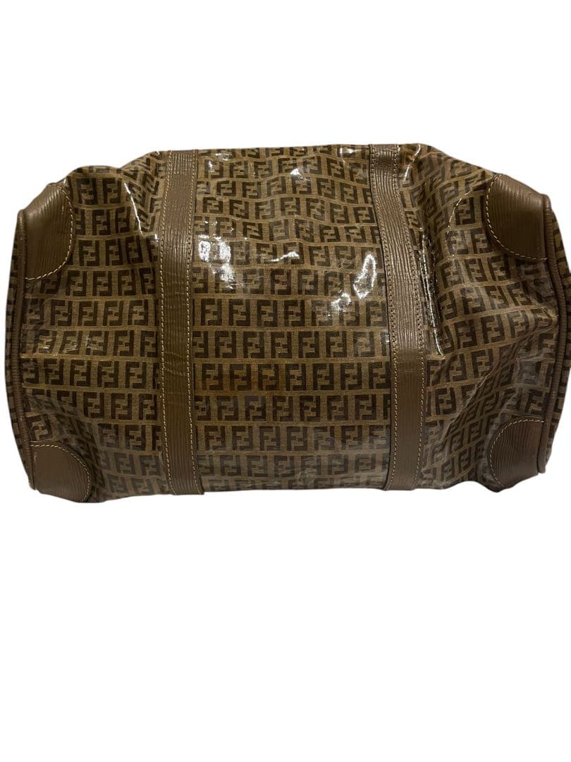 FENDI フェンディ ボストンバッグ エナメル生地 ズッカ柄 ヴィンテージ