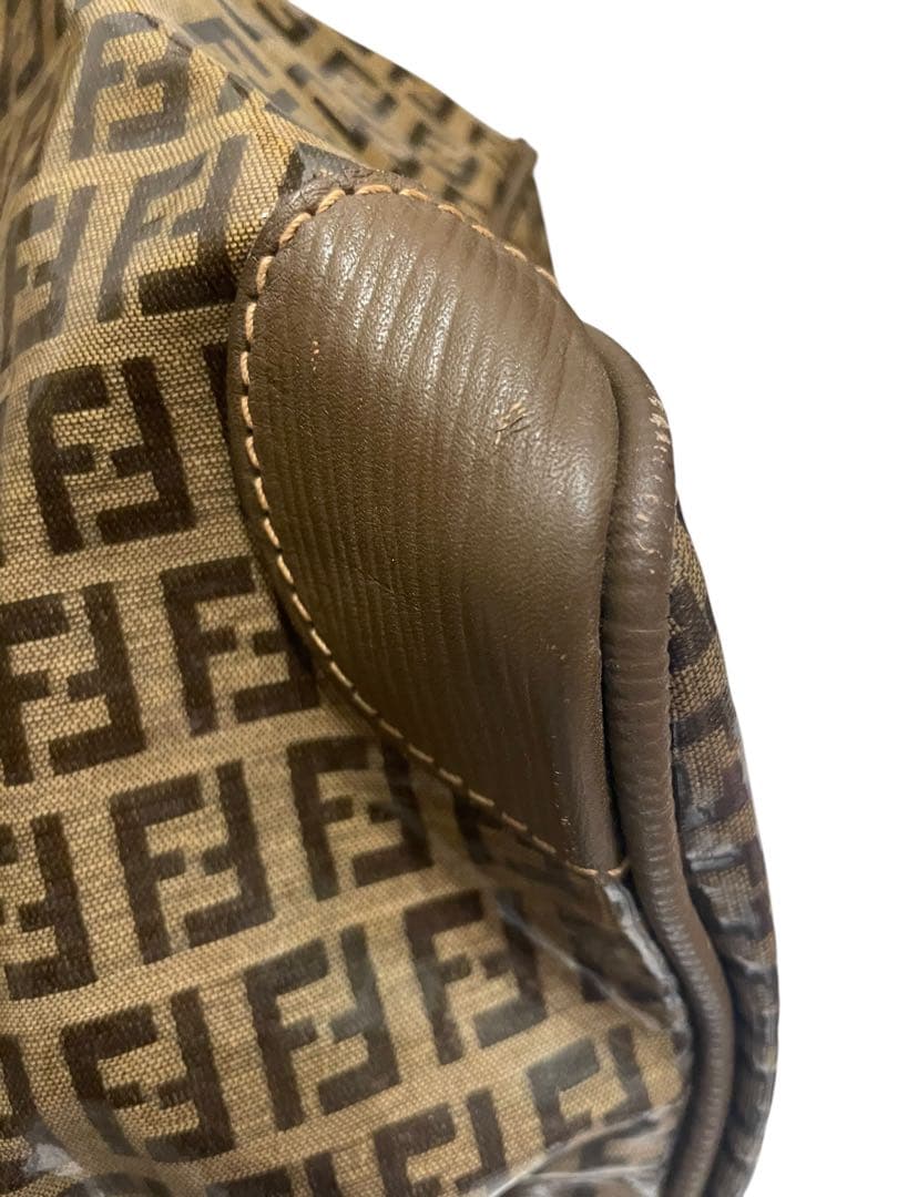 FENDI フェンディ ボストンバッグ エナメル生地 ズッカ柄 ヴィンテージ