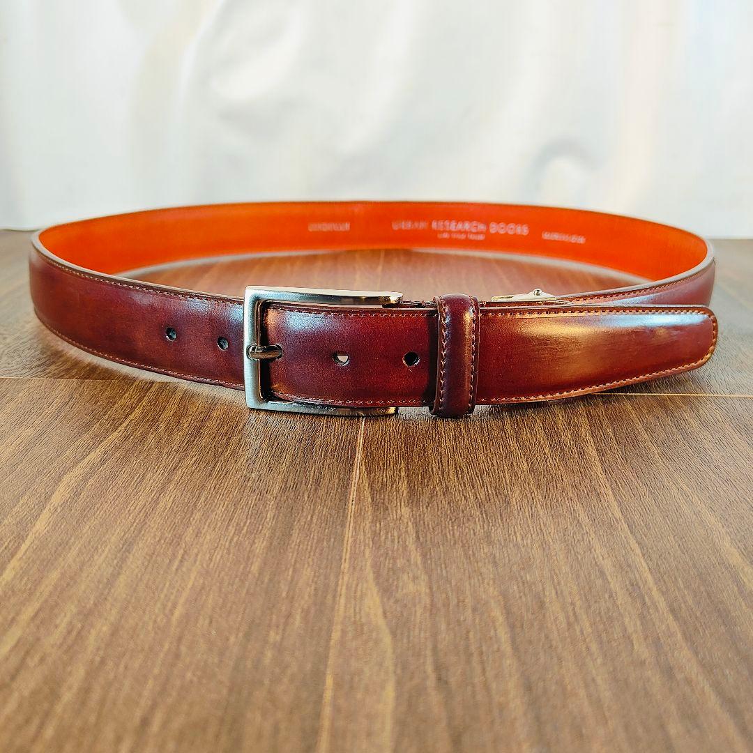 【極艶極上品】アーバンリサーチ　高級ドレスベルト バーガンディ馬革　日本製正規品