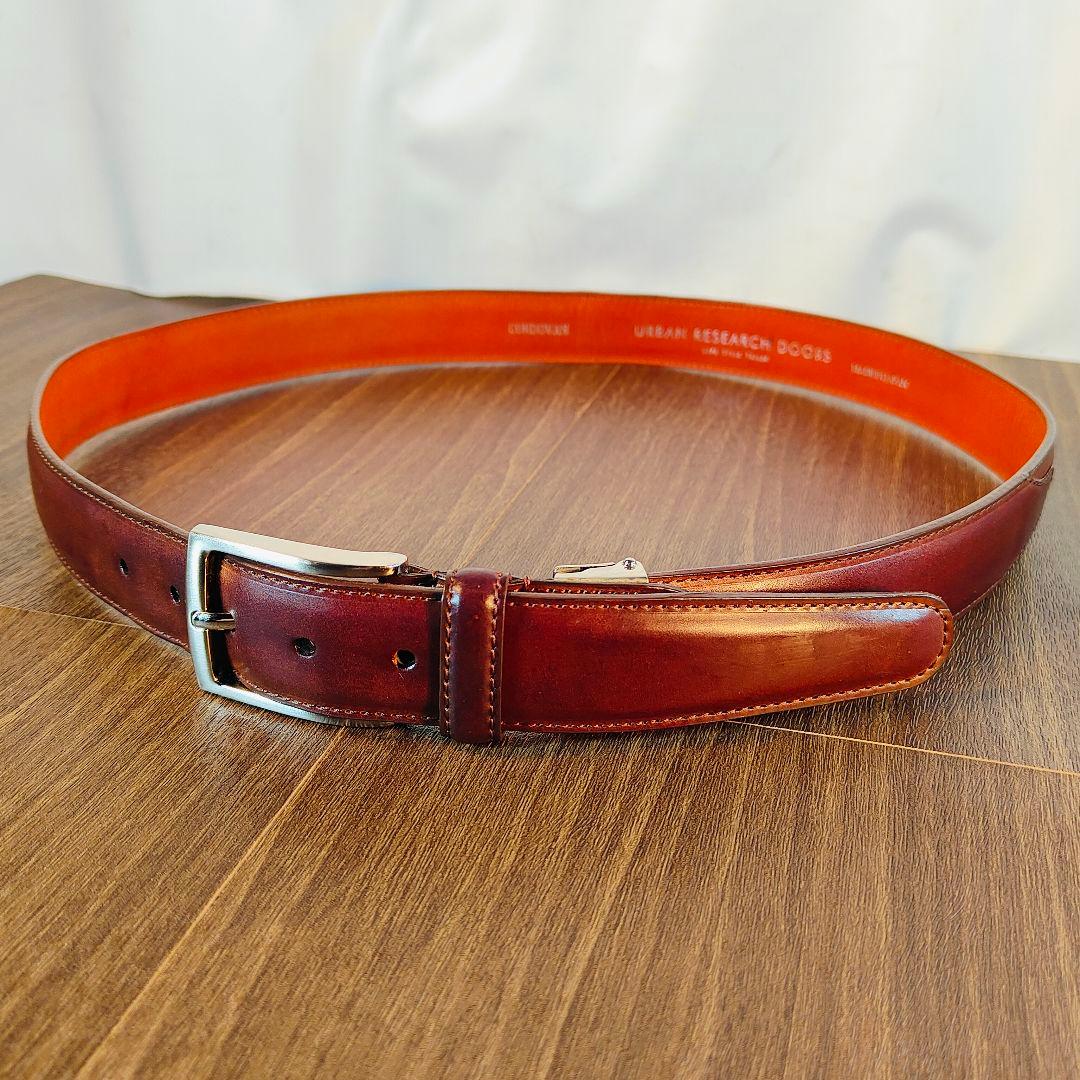 【極艶極上品】アーバンリサーチ　高級ドレスベルト バーガンディ馬革　日本製正規品