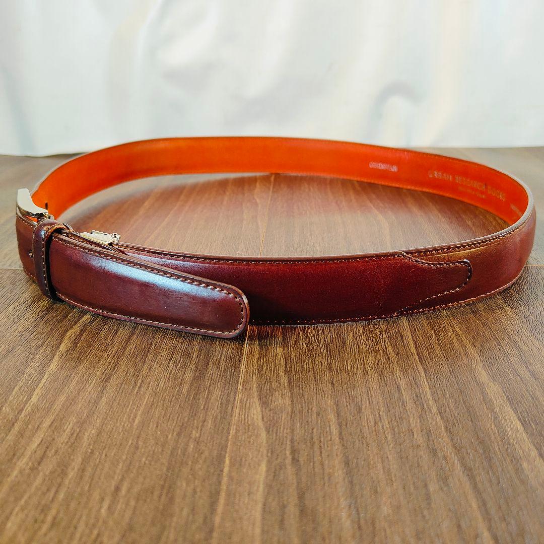 【極艶極上品】アーバンリサーチ　高級ドレスベルト バーガンディ馬革　日本製正規品