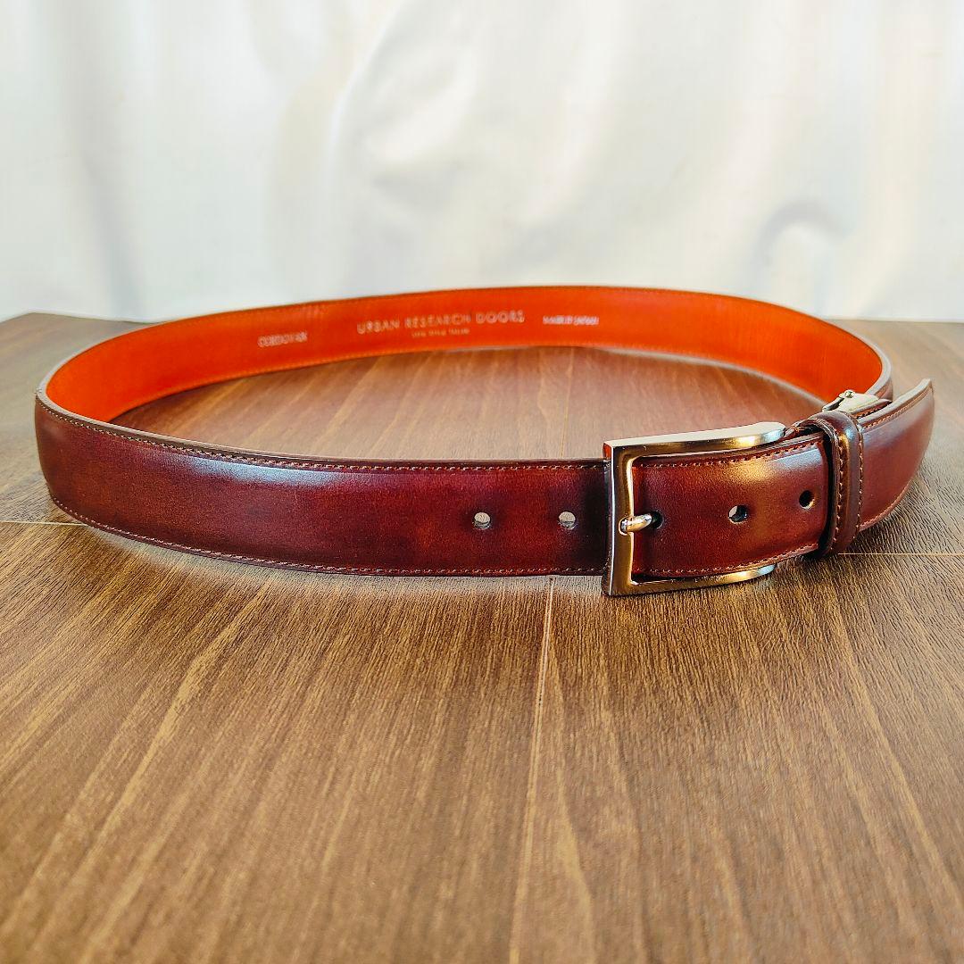 【極艶極上品】アーバンリサーチ　高級ドレスベルト バーガンディ馬革　日本製正規品