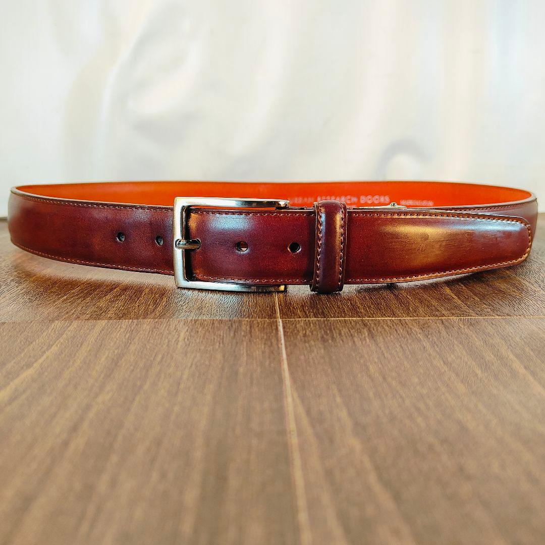 【極艶極上品】アーバンリサーチ　高級ドレスベルト バーガンディ馬革　日本製正規品