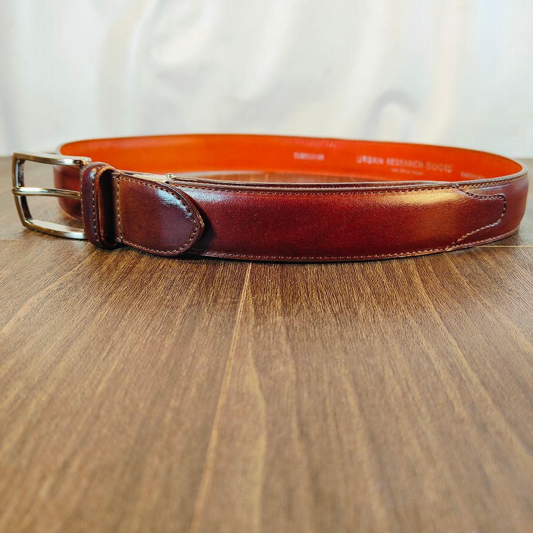 【極艶極上品】アーバンリサーチ　高級ドレスベルト バーガンディ馬革　日本製正規品